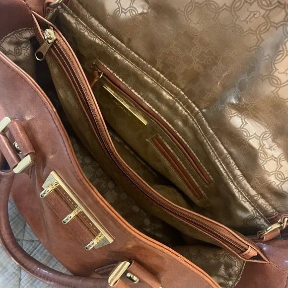 Ivanka Trump Brown Leather Purse with chain - Picture 6 of 7